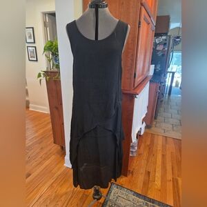 Layered Black High Low Sleeveless Dress